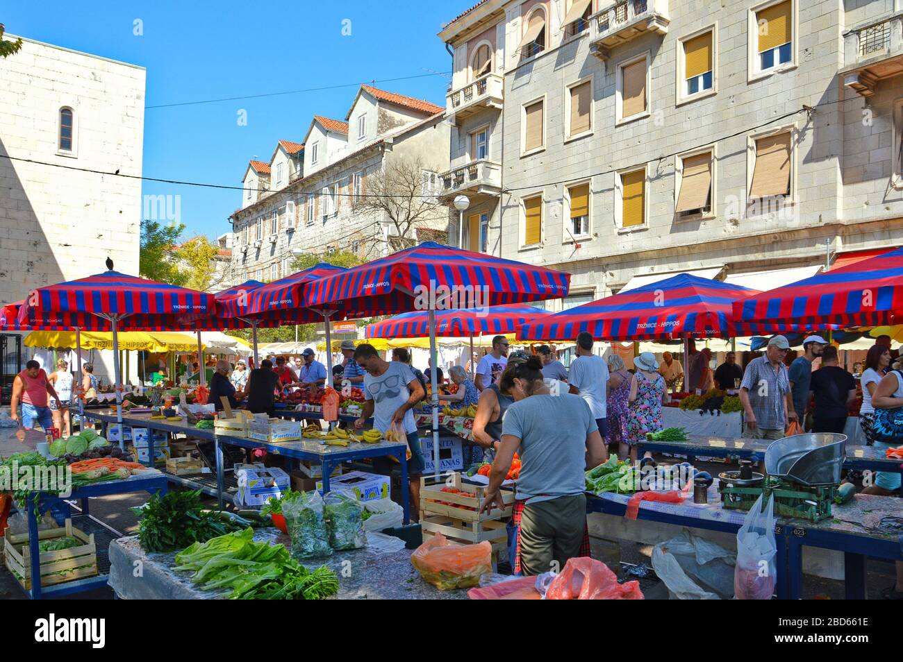 Obstmarkt in Split, Stadt in Kroatien Stockfoto