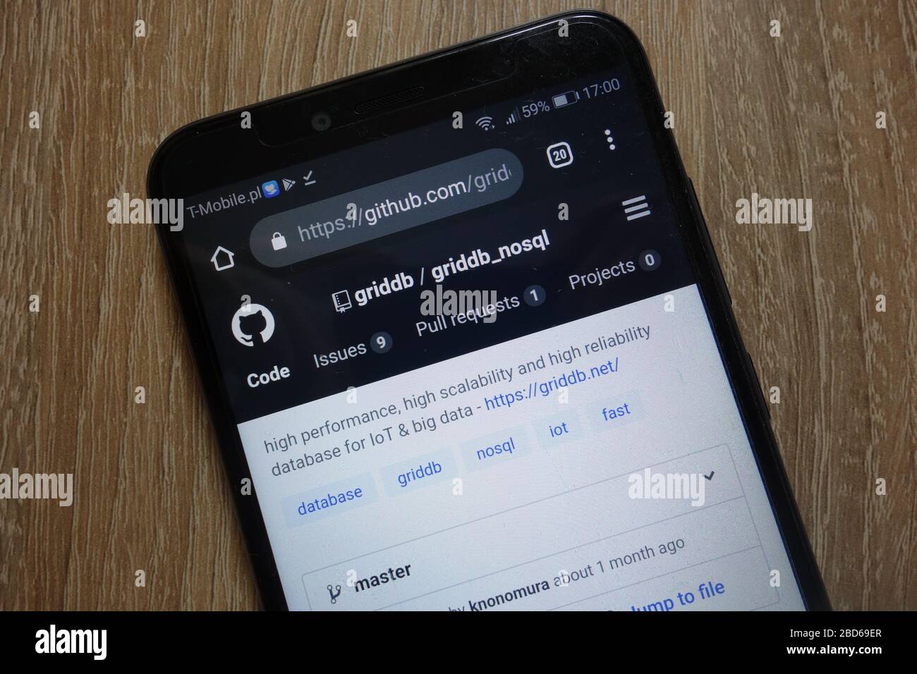 GitHub Website (github.com) auf dem Smartphone angezeigt Stockfoto