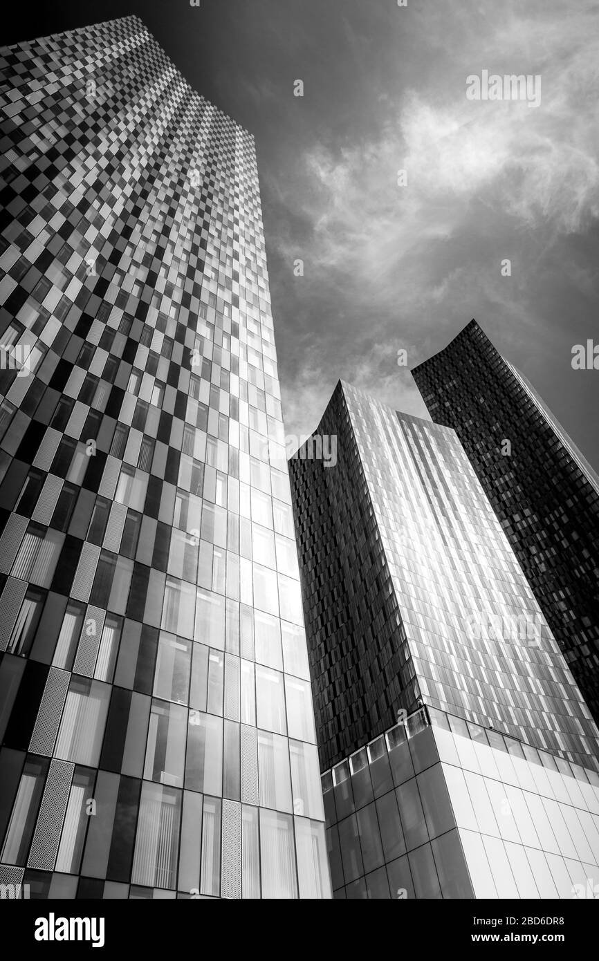 Westturm, Neuer Deansgate-Platz. Hochhausbau im Manchester City Centre, Großbritannien, April 2020. Stockfoto