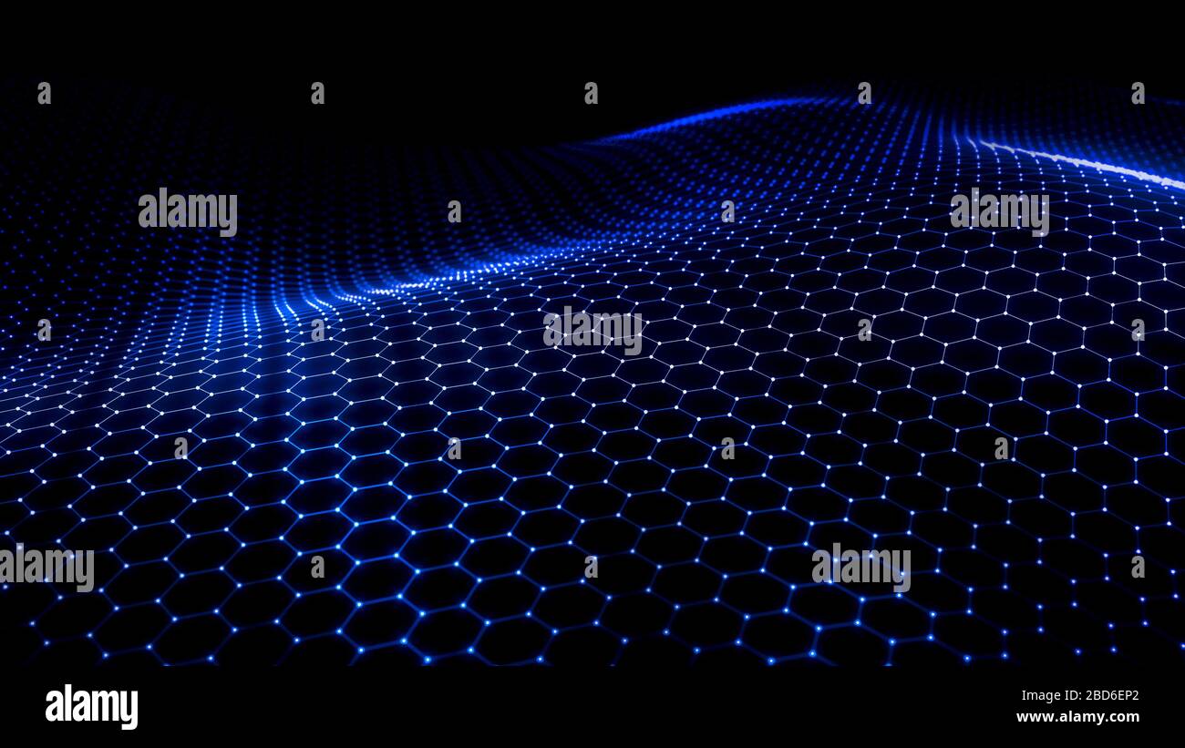 Abstrakter Sechseckiger Technologie-Hintergrund Stockfoto