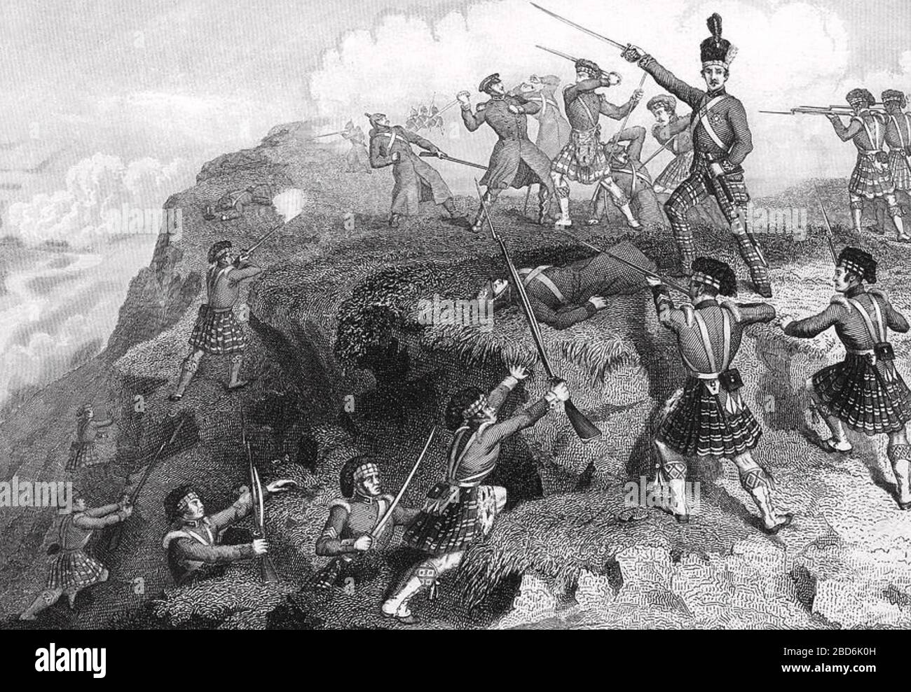SCHLACHT VON ALMA, Krimkrieg, 20. September 1854. Die Brigaden der Highland und Guards nehmen die Höhe. Stockfoto