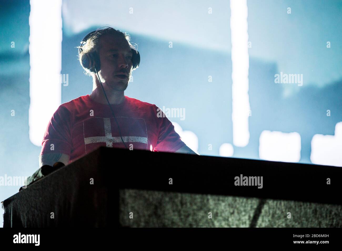 Aarhus, Dänemark. Juni 2018. Der amerikanische DJ und Musikproduzent Diplo führt während des dänischen Musikfestivals Northside 2018 in Aarhus eine Liveshow durch. (Foto: Gonzales Foto - lasse Lagoni). Stockfoto