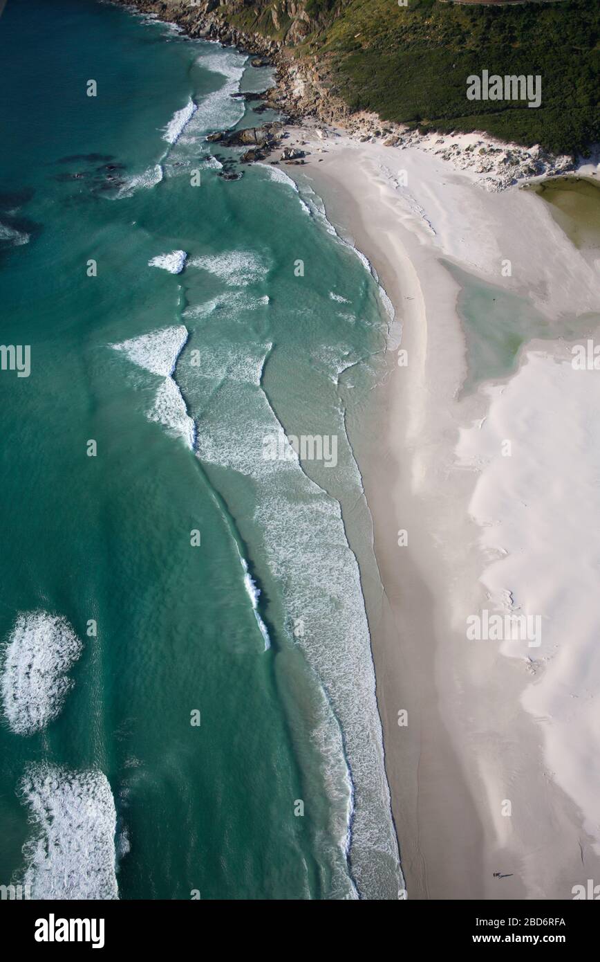 Luftaufnahme von Noordhoek Beach und Chapman's Peak Drive Stockfoto