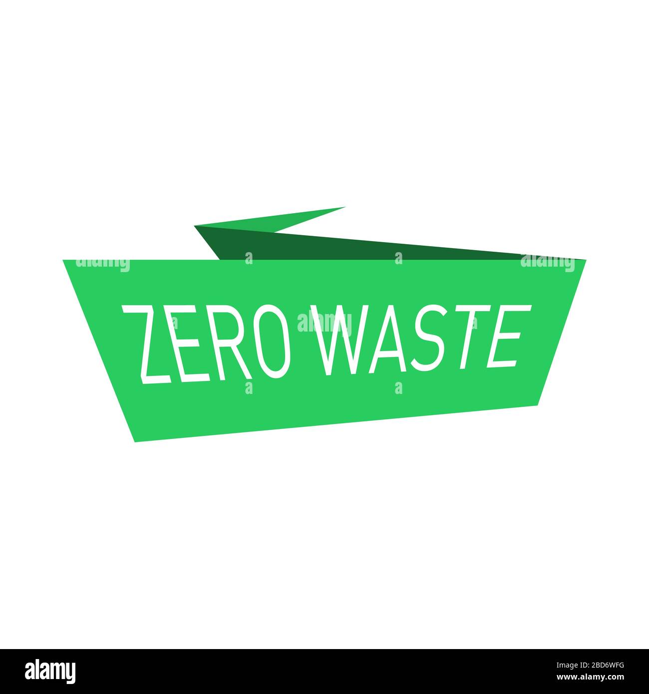 Banner: Grünes origami-Papier ohne Abfall. Abfallwirtschaftskonzept isolierte Darstellung auf weißem Hintergrund. Vektorgrafiken. Stock Vektor