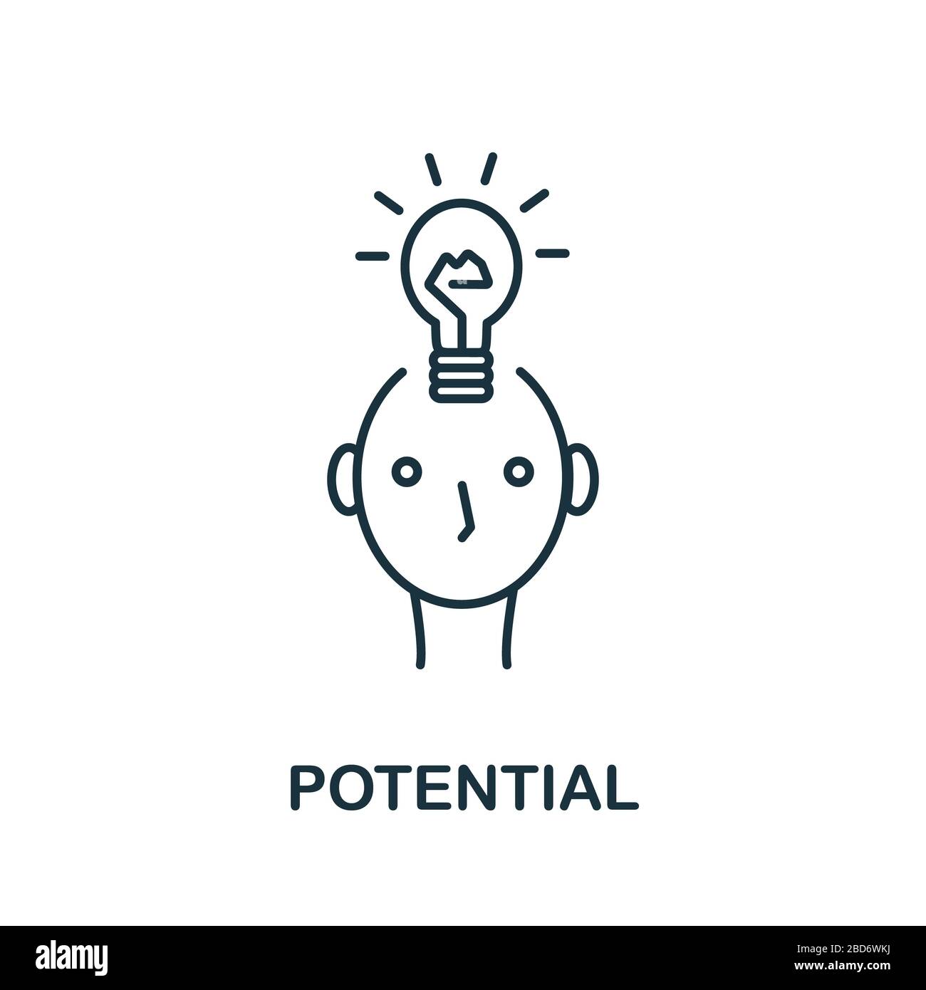 Symbol "Potenzial". Linienformsymbol aus der Sammlung von Produktivitätssymbolen. Potenzielles kreatives Element für Logo, Infografik, ux und ui Stockfoto