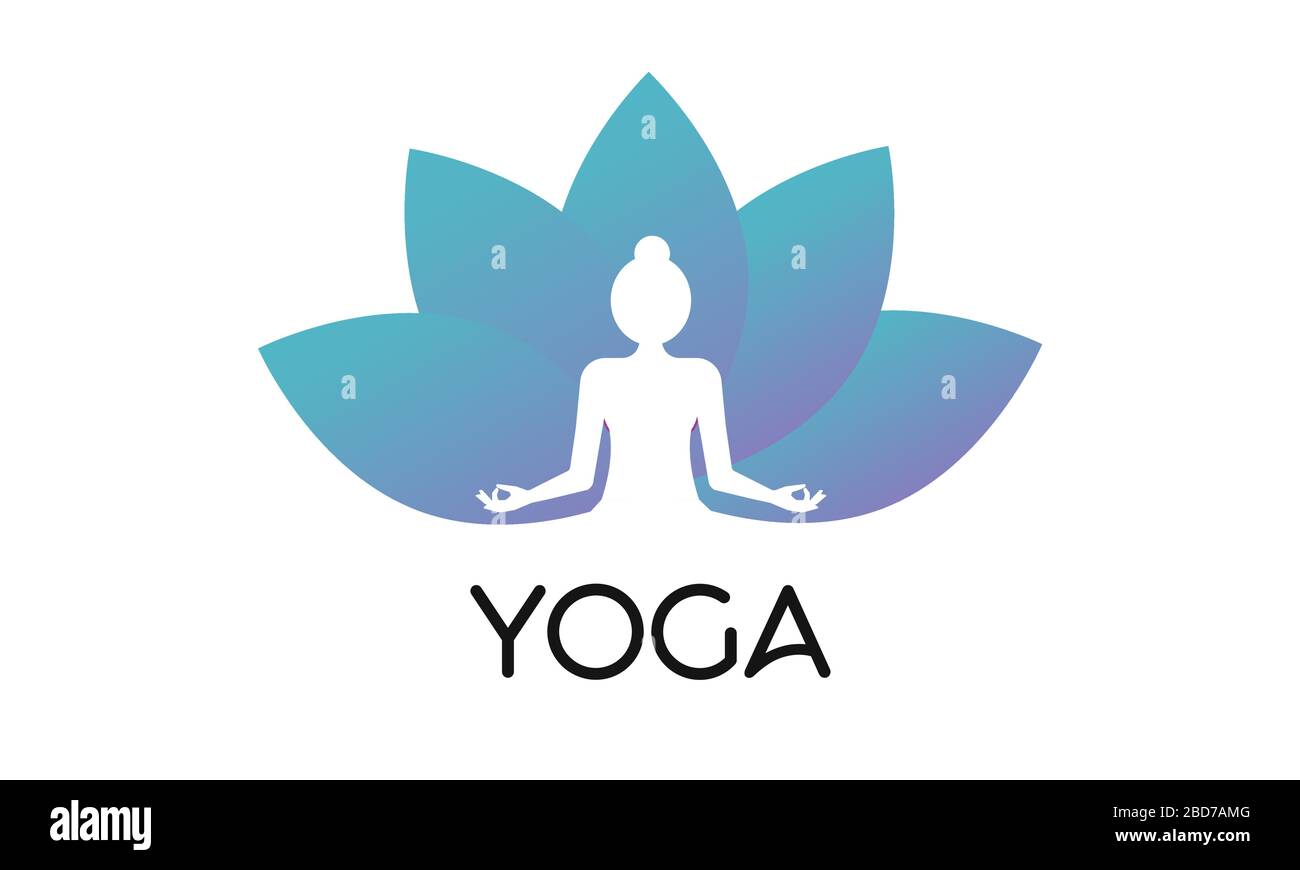 Logo Der Lotus Meditation Von Yoga. Vektorgrafiken Stock Vektor
