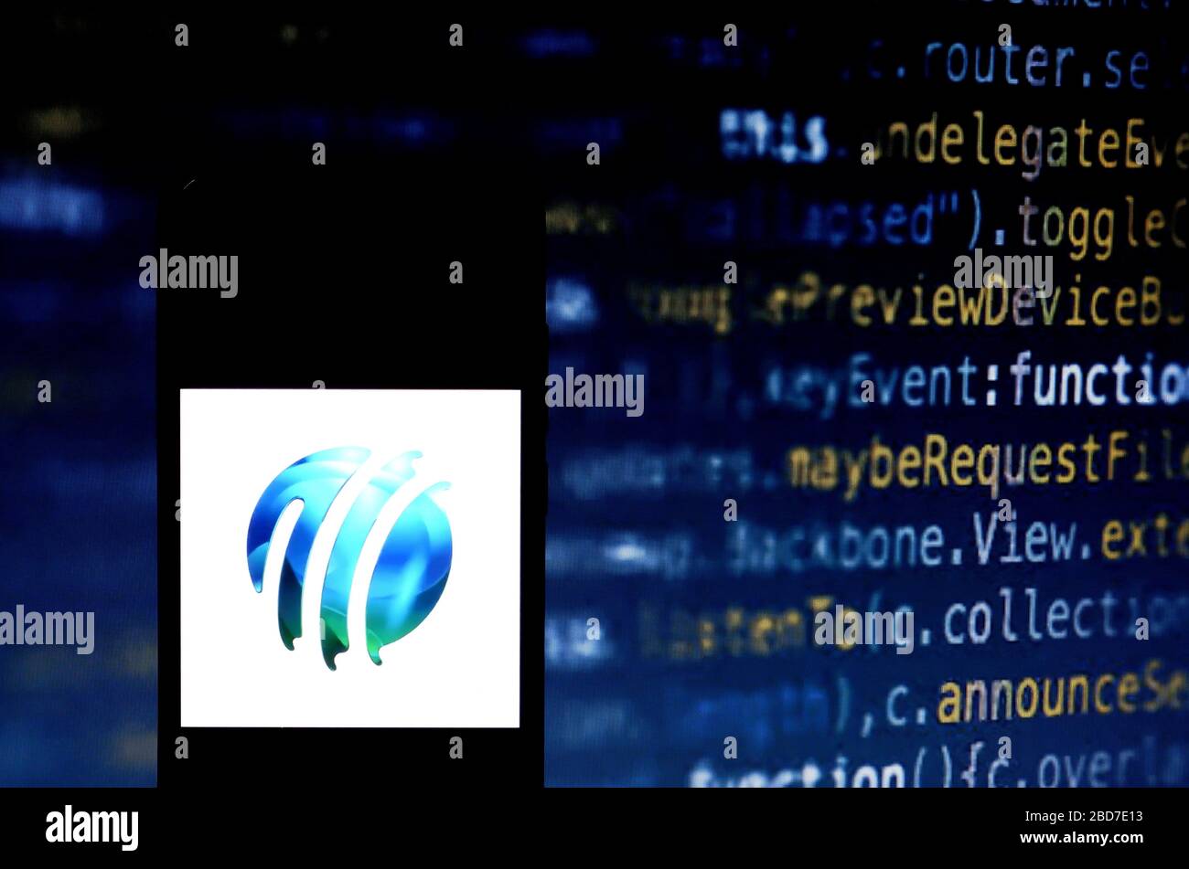 Indien. April 2020. In dieser Abbildung wird das ICC-Logo (International Cricket Council) auf einem Smartphone angezeigt. Credit: Avishek das/SOPA images/ZUMA wire/Alamy Live News Stockfoto