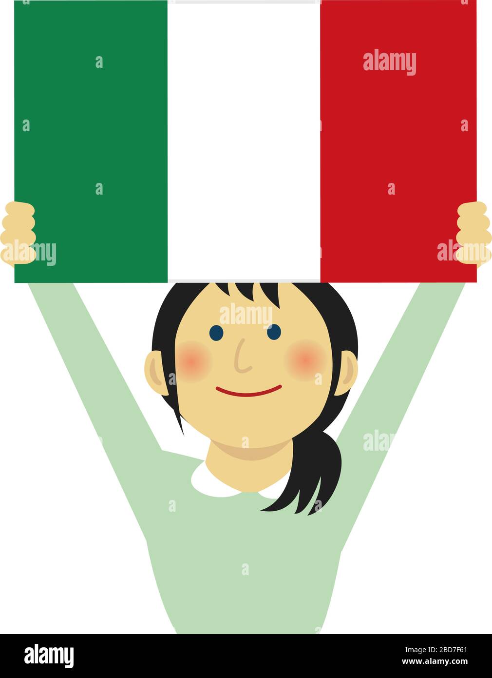 Handgezeichnet skizzenhafte Italien Flagge auf der Flagge Stange. Drei  Farbe Flagge . Stock Vektor Illustration isoliert auf weißem Hintergrund  Stock-Vektorgrafik - Alamy