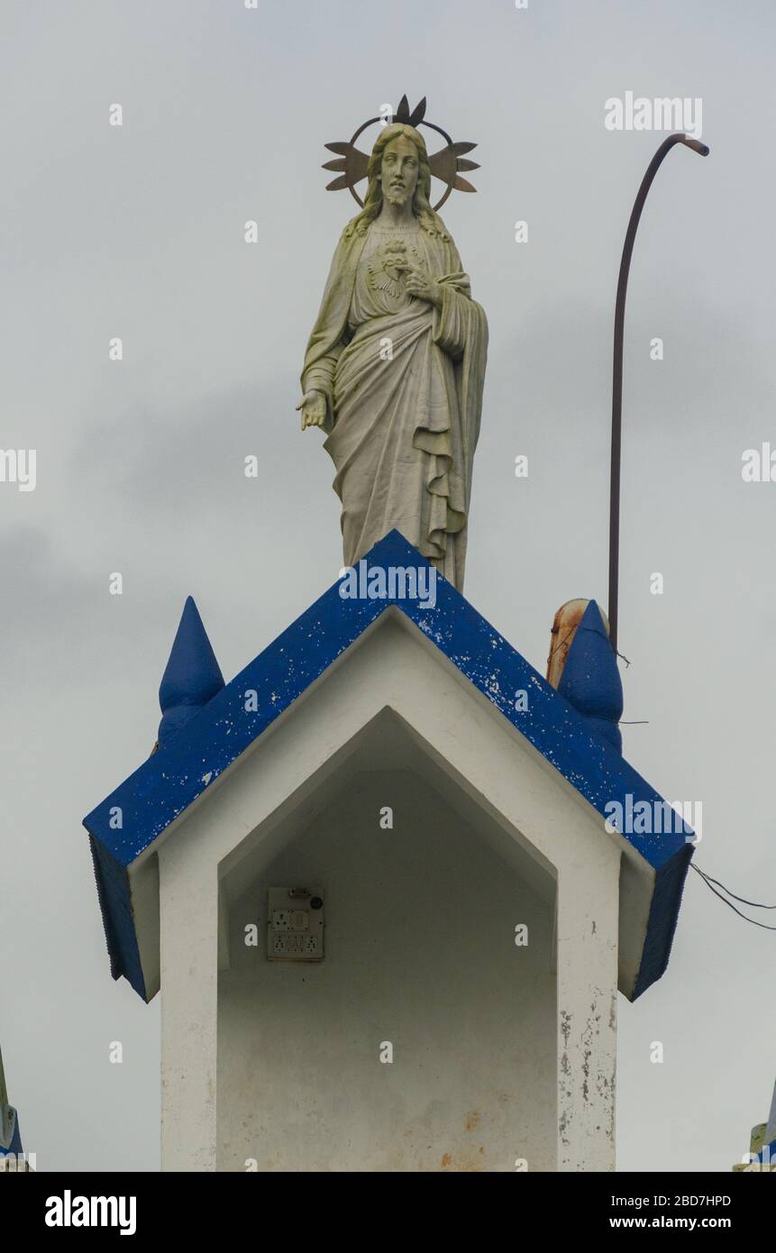 Statue von Cristo Rei (Christus der König) in St. Estevam, Ilhas, Goa, Indien Stockfoto