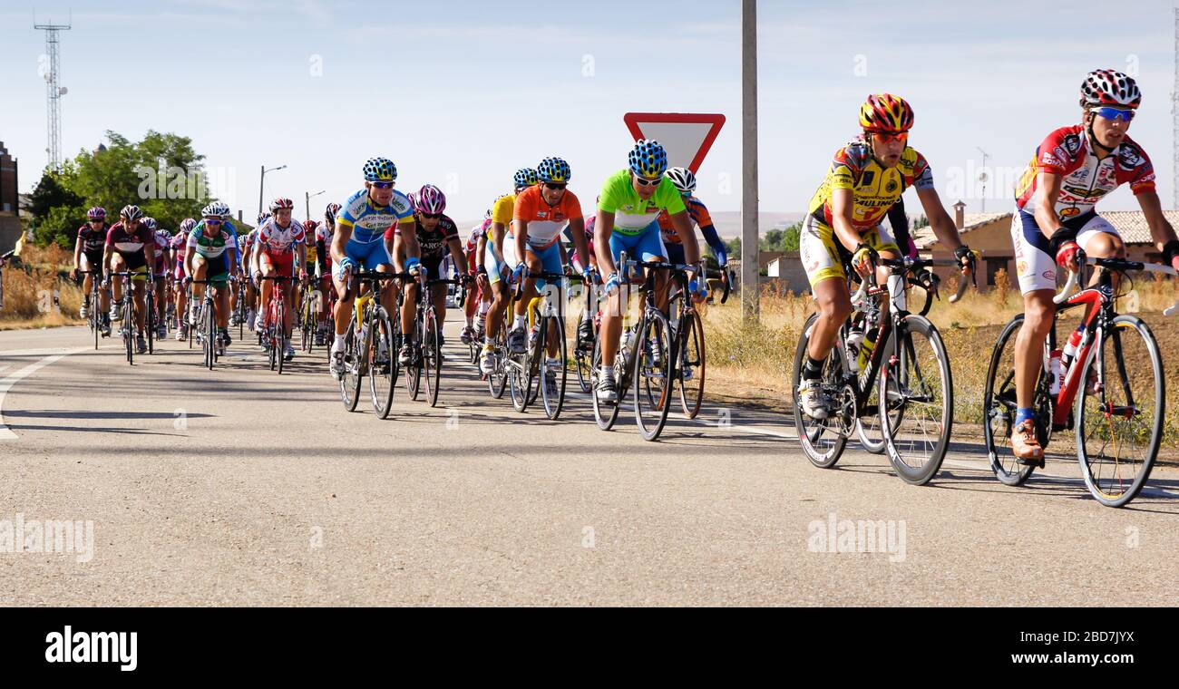 Radfahren, Radrennen mit Radprofis, dritte Etappe der Radtour in Spanien Stockfoto