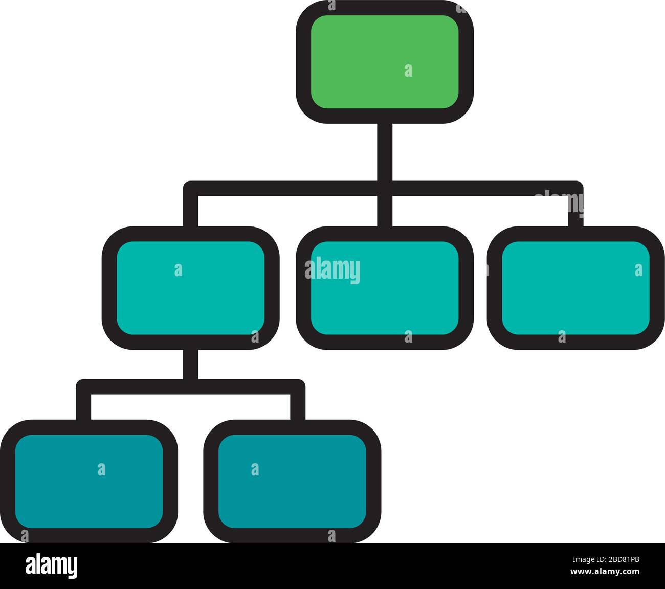 Symbol für Infografiepyramidenlinie und Füllstil Stock Vektor