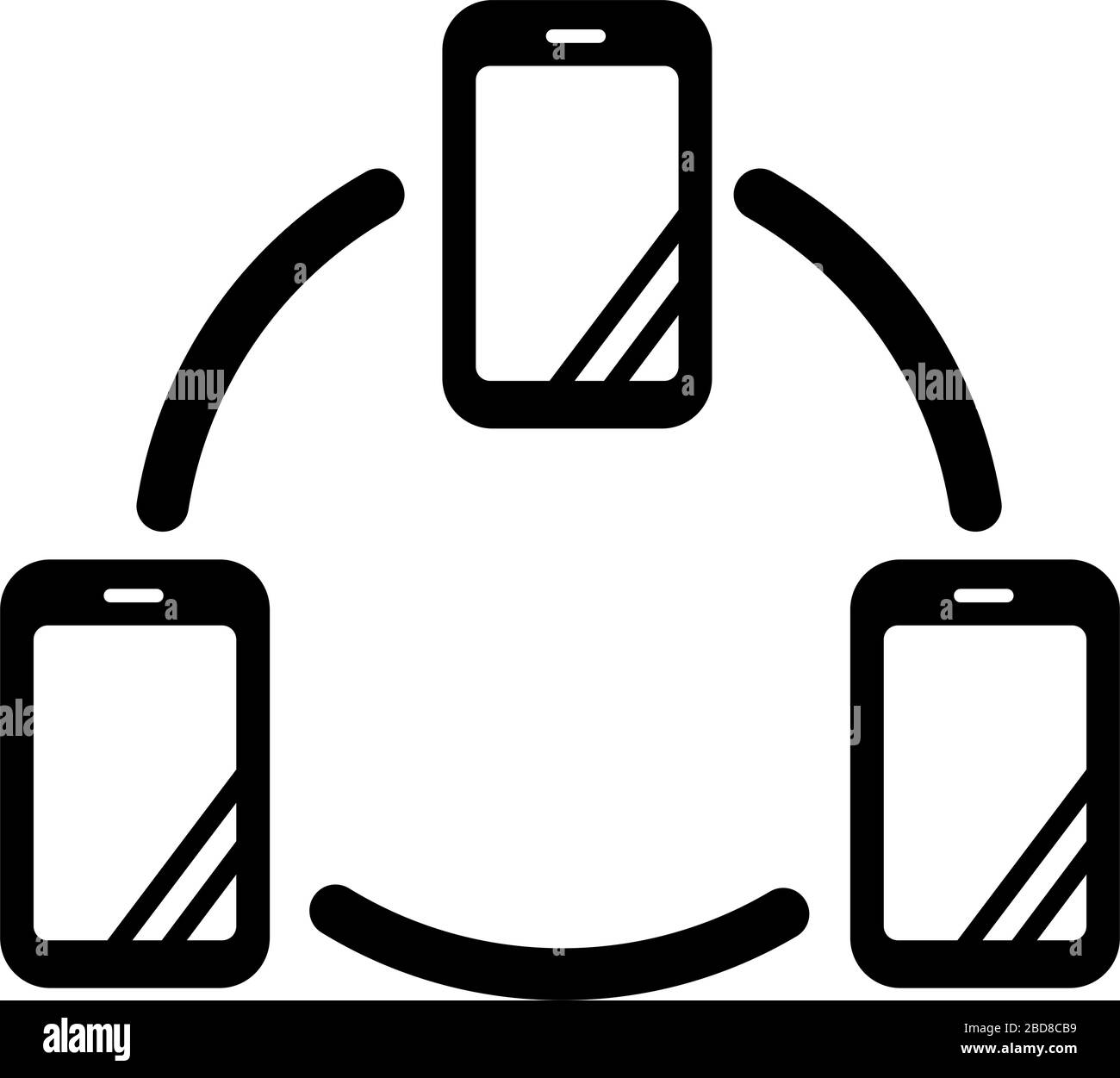Flaches Symbol für 5-G-Vektorgrafiken (Hochgeschwindigkeitskommunikation der nächsten Generation)/gleichzeitige Verbindung Stock Vektor