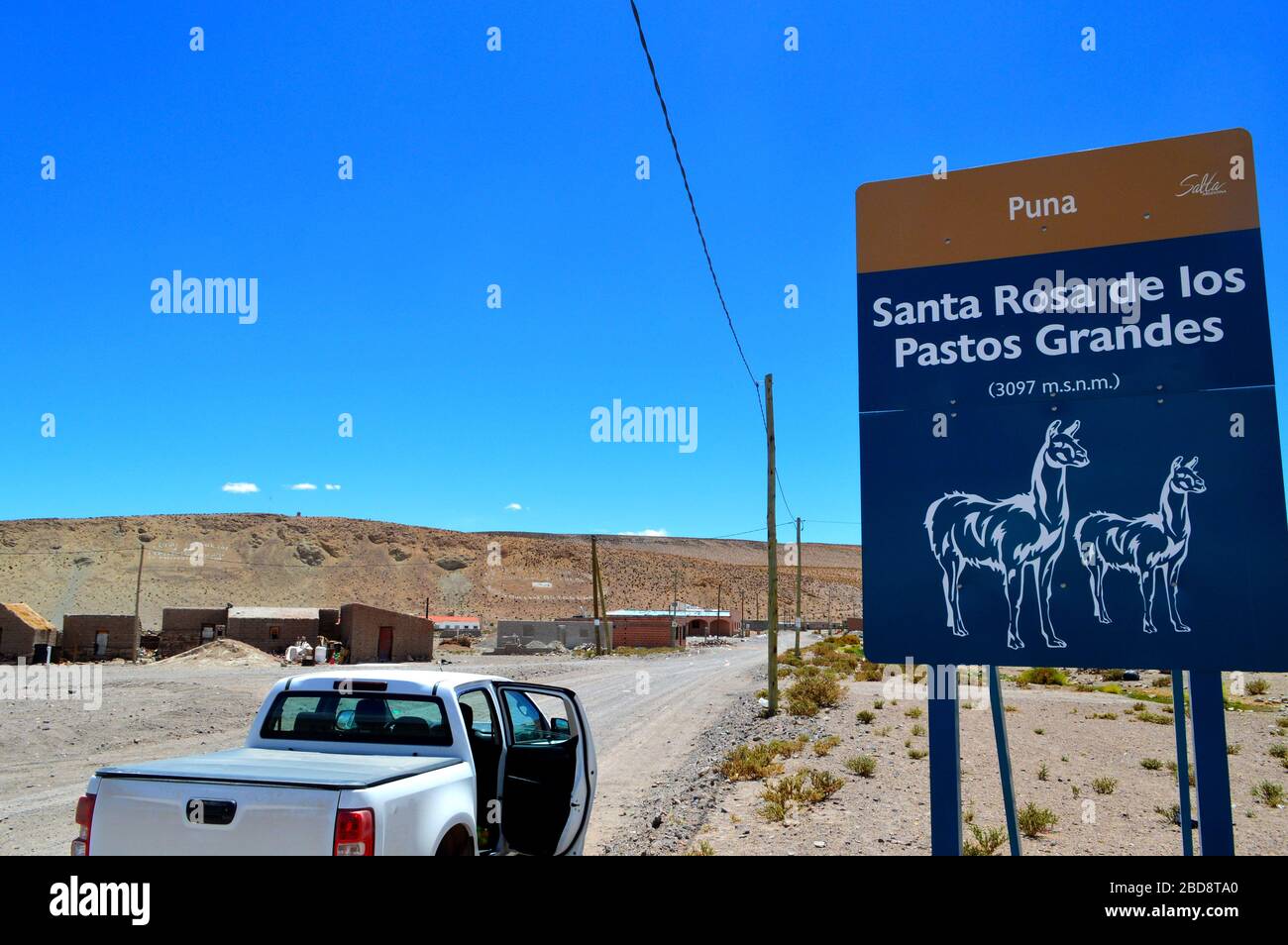 Zugang zu Santa Rosa de los Pastos Grandes, Salta, Argentinien Stockfoto