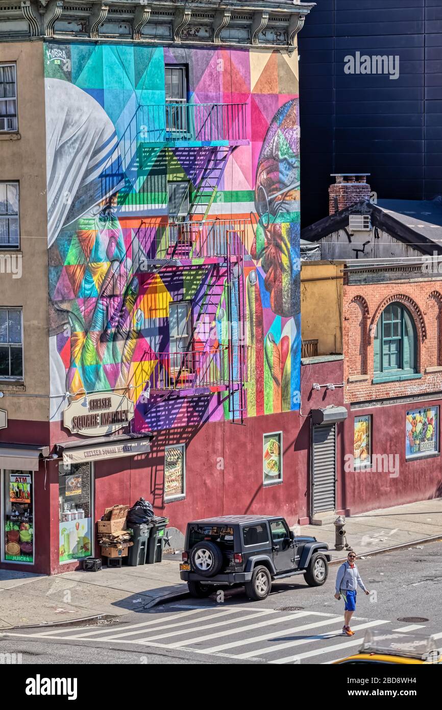 The Mural von Eduardo Kobra in New York Stockfoto