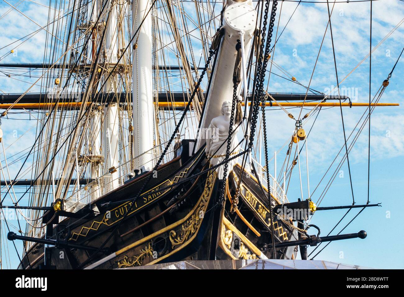 Cutty Sark nach dem Feuer Stockfoto