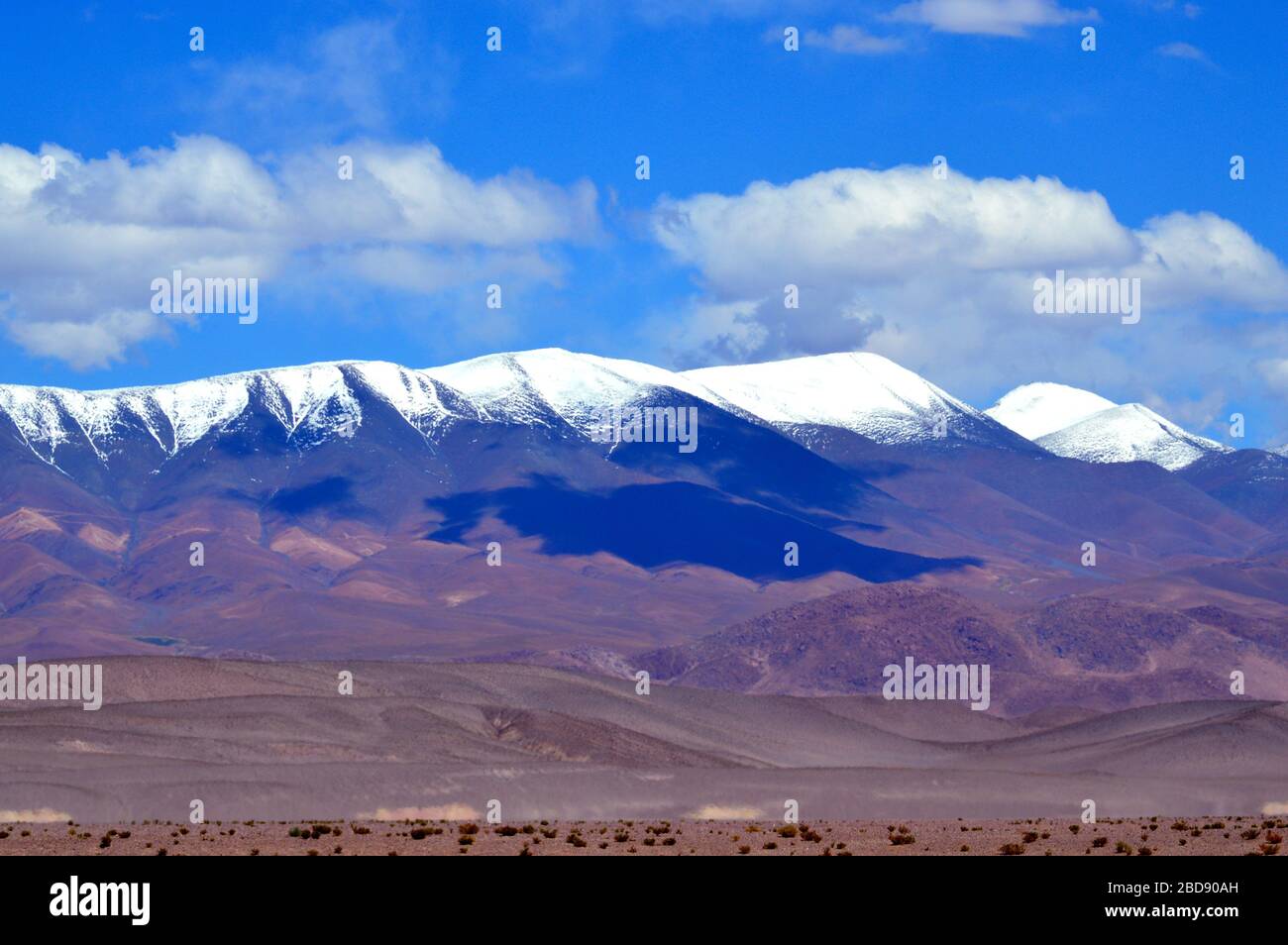 Cachi Bergkette, mit dem berühmten schneebedeckten von Santa Rosa de los Pastos Grandes, Salta, Argentinien Stockfoto