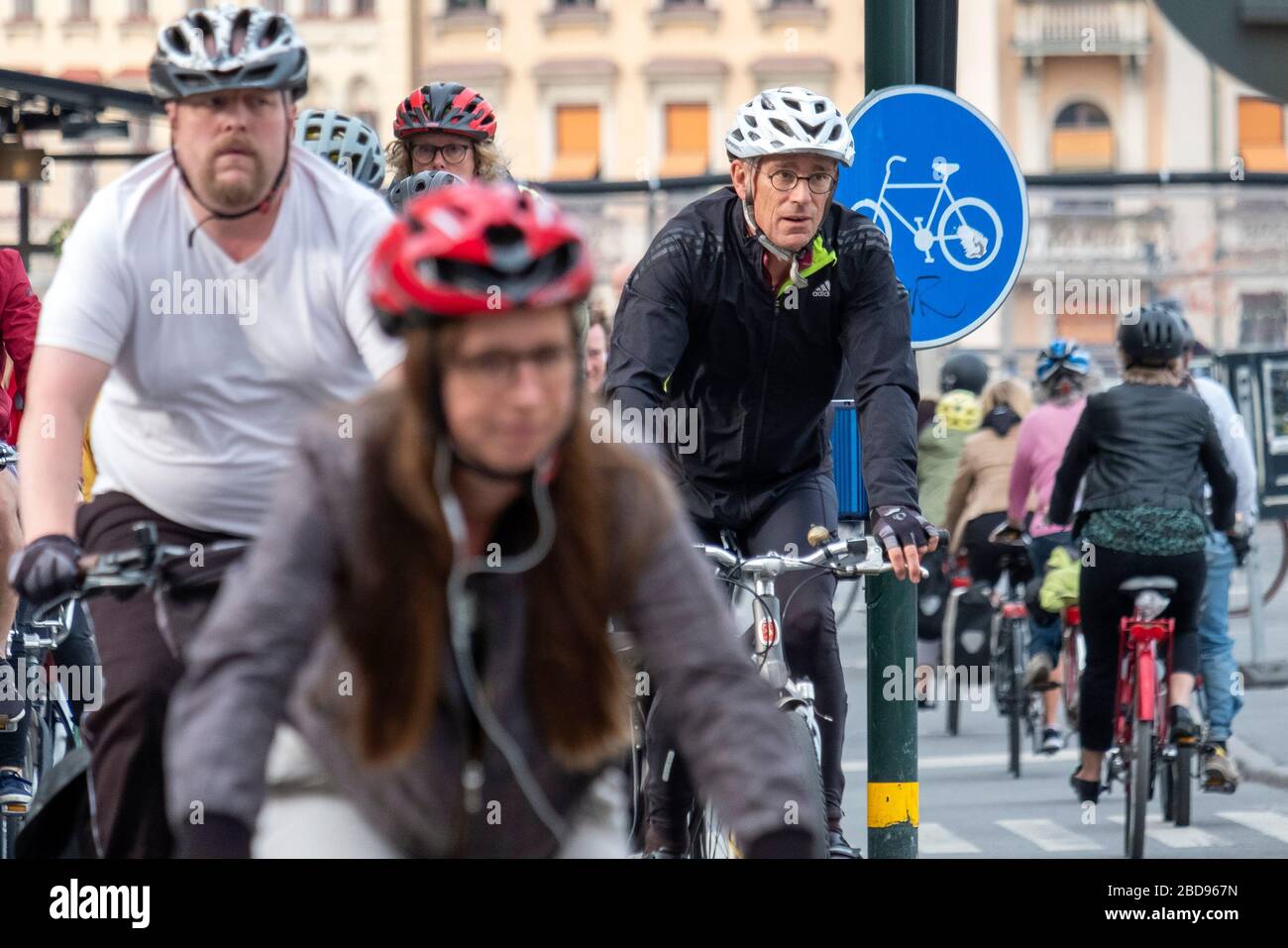 Radfahrer in Stockholm, Schweden, Europa Stockfoto