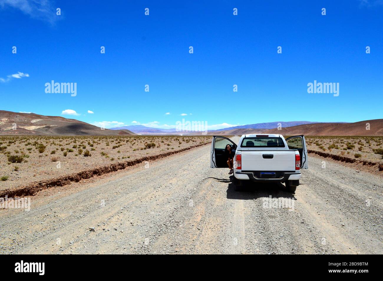 Provinzstraße 129 vor Erreichen Santa Rosa de los Pastos Grandes, Salta, Argentinien. Stockfoto