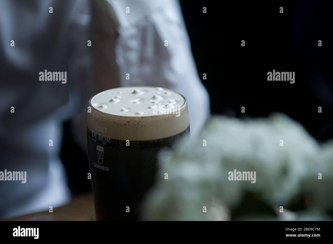 Ein Glas Guinness Stockfoto