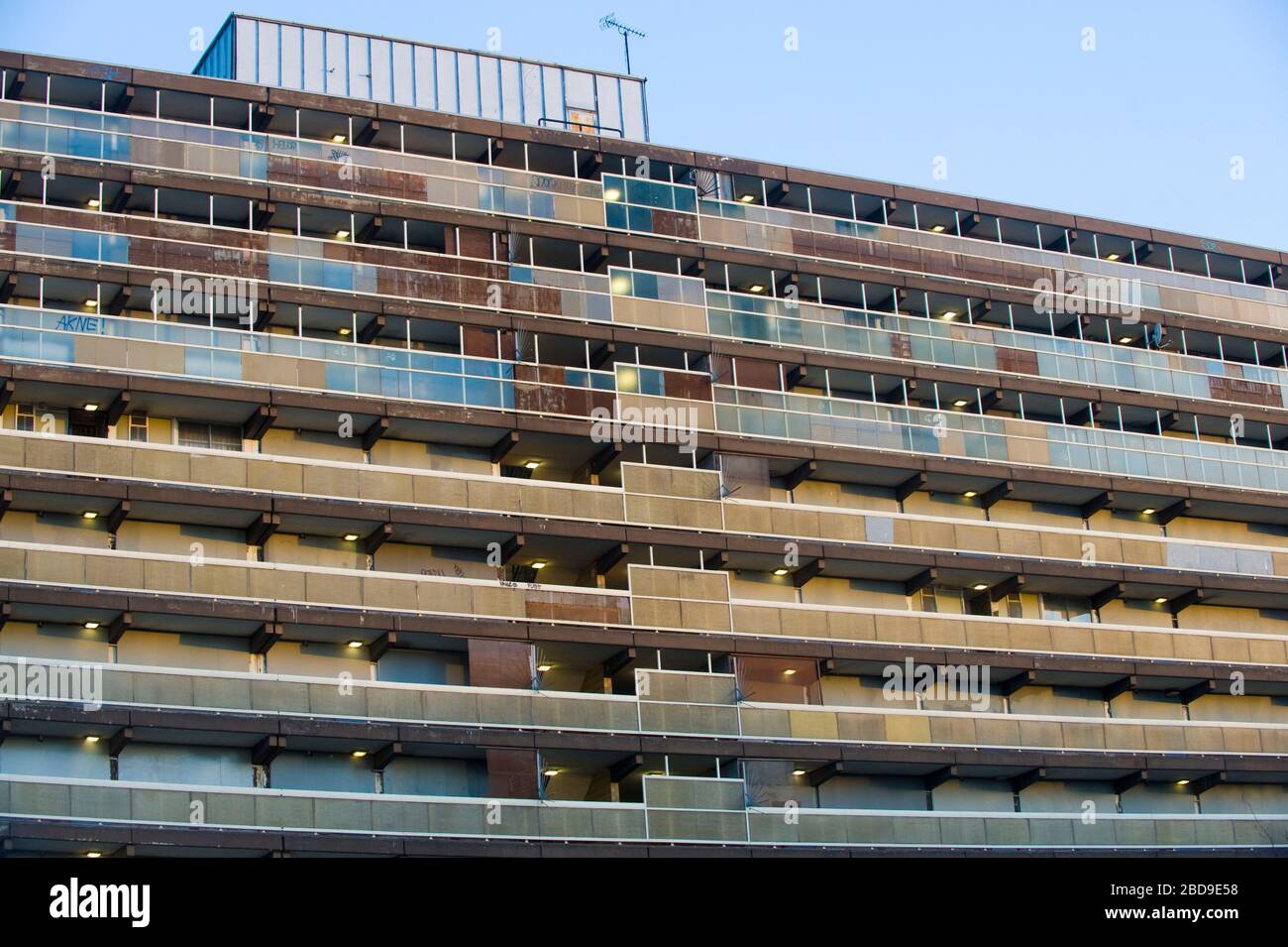 Vor dem Abriss war das Heygate Estate eine große Wohnsiedlung in Walworth, Southwark, South London, Elephant und Castle Stockfoto