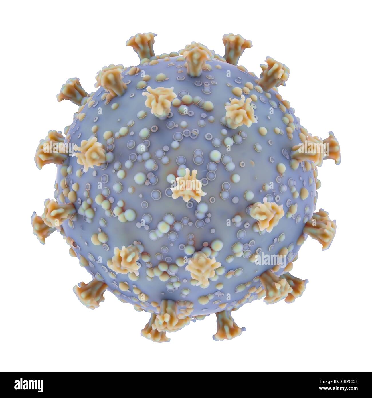 Virus konzeptionell mit Clipping-Pfad enthalten. Die Struktur eines Virus. Covid-19, Coronavirus und Influenza. 3D-Abbildung. Stockfoto