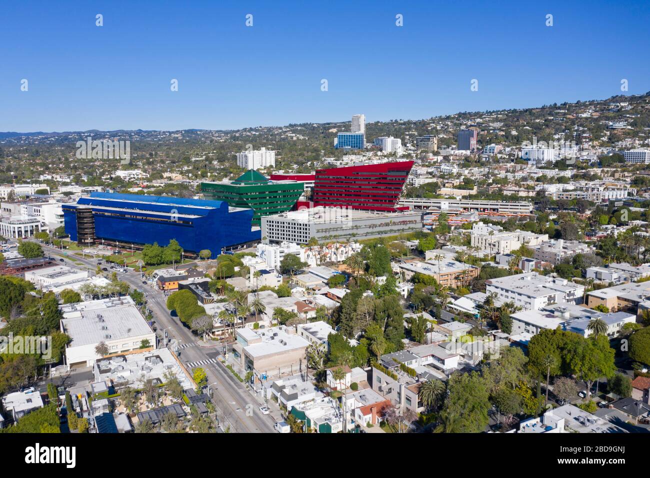 Luftaufnahmen über West Hollywood California Stockfoto