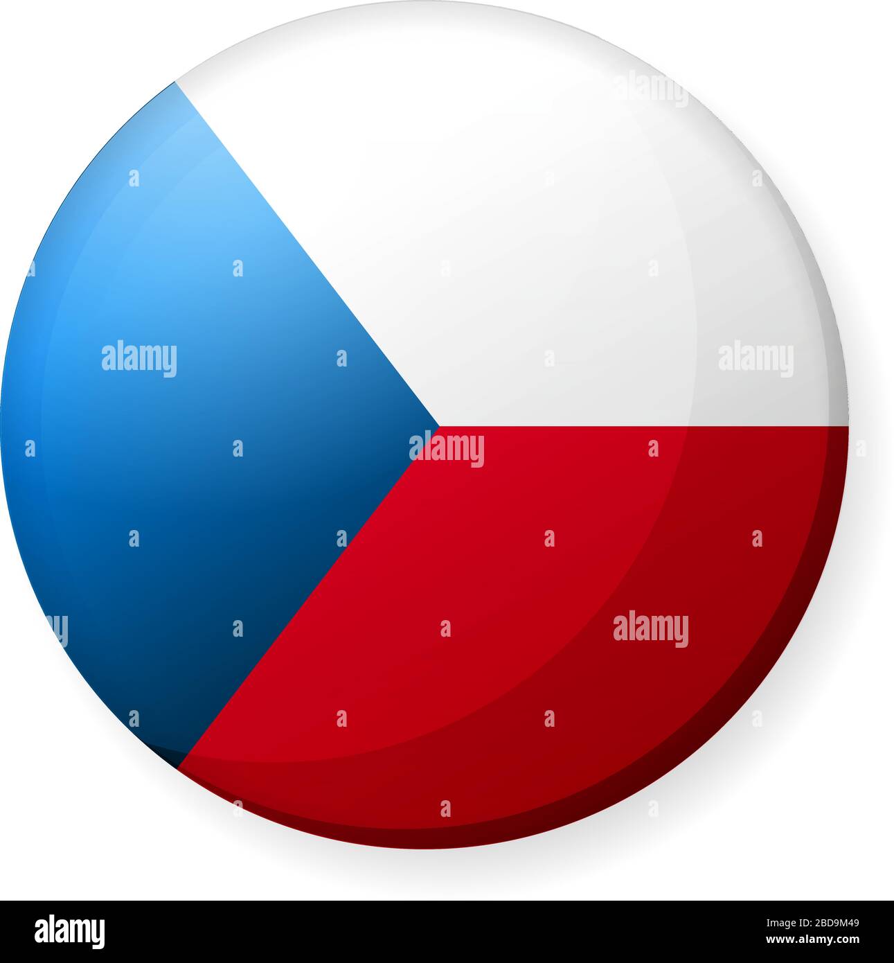 Abbildung des Symbols für die kreisförmige Landesflaggen ( Tastenabzeichen ) / Tschechische republik Stock Vektor