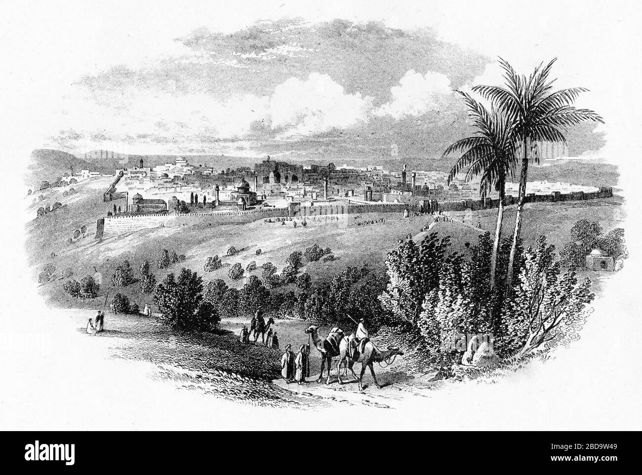 Gravur von Jerusalem, der heiligen Stadt, aus einer frühen Kopie von Joseph Stockfoto