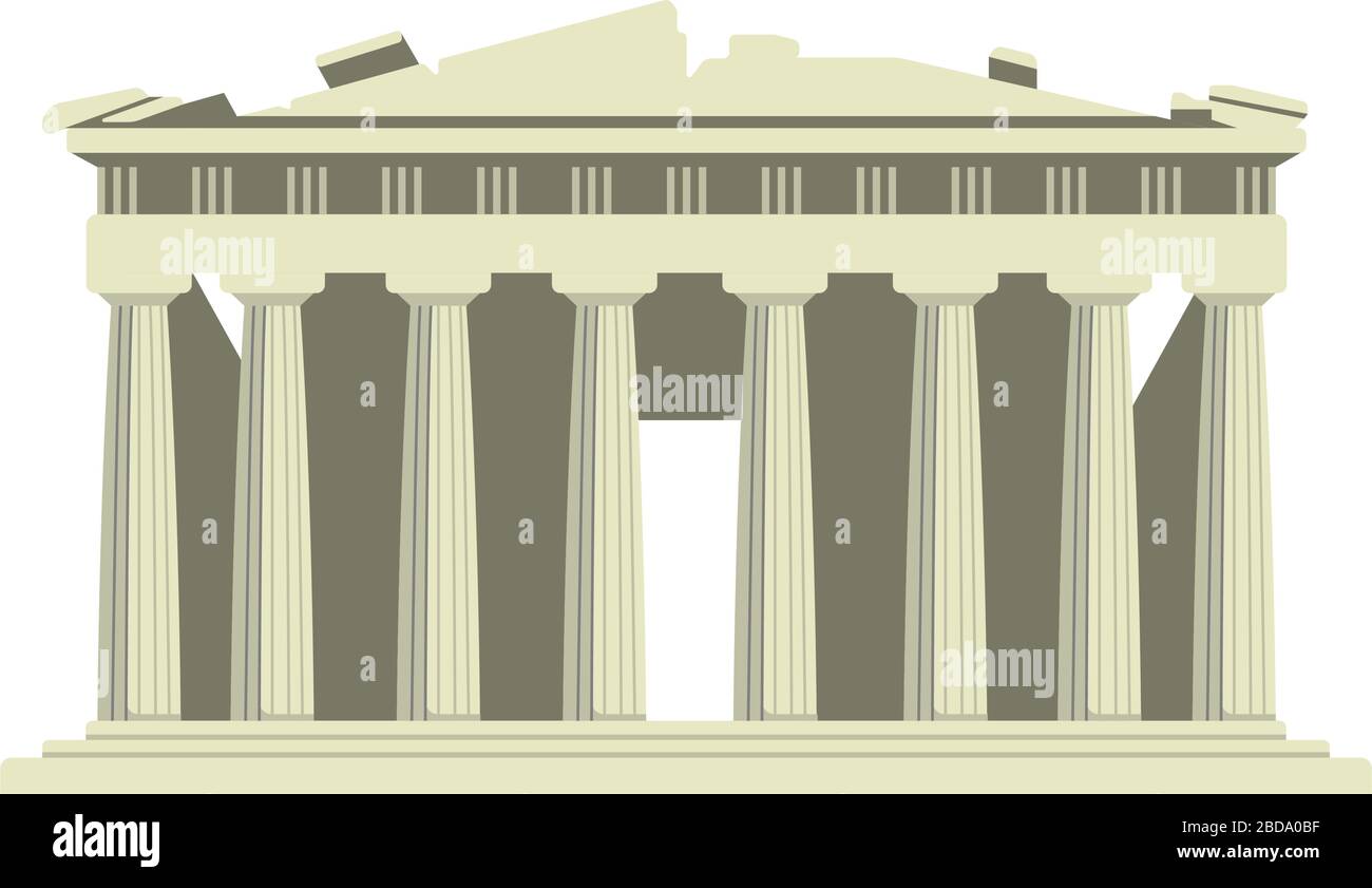 Parthenon-Tempel - Griechenland / weltberühmte Bauten Vektorgrafiken. Stock Vektor