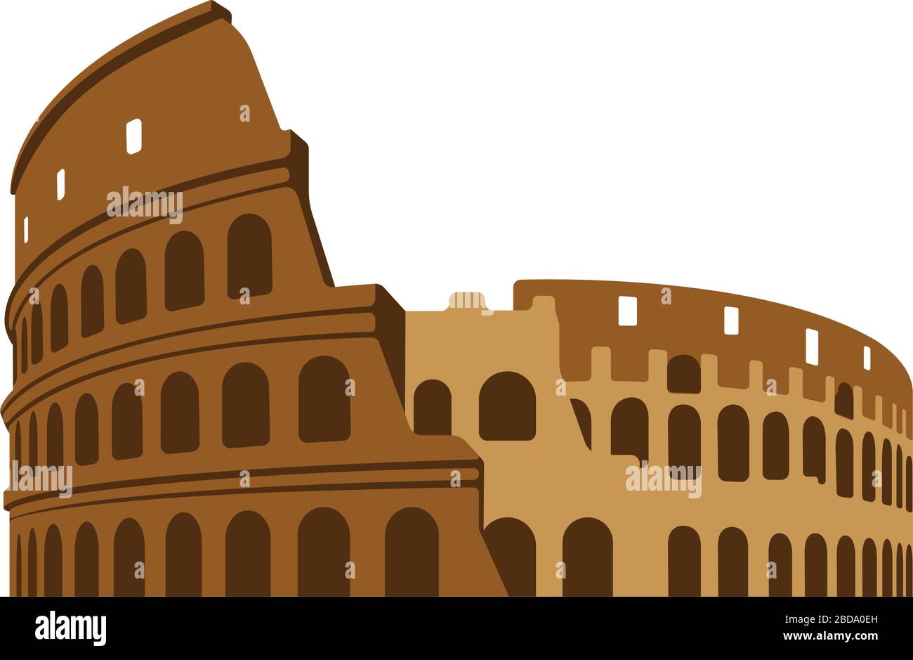 Kolosseum - Italien, Rom / weltberühmte Bauwerke Vektorgrafiken. Stock Vektor