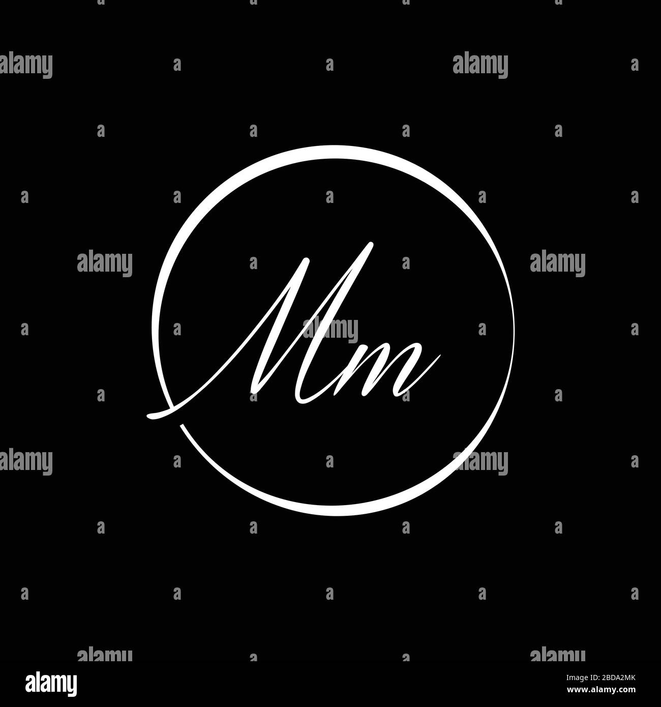 Erste MM schreiben Logo Design vector Template. Zusammenfassung Schreiben MM Logo Design Stock Vektor