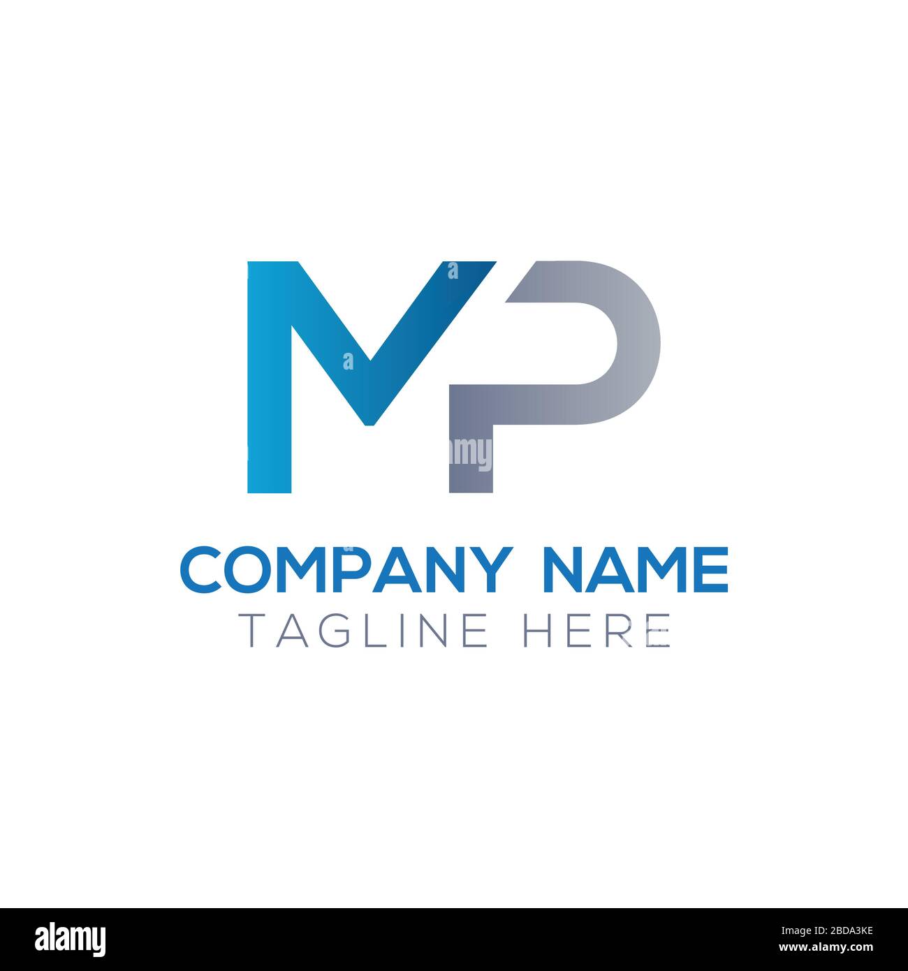 Erste MP schreiben Logo Design vector Template. Abstrakte Buchstaben MP Logo Design Stock Vektor