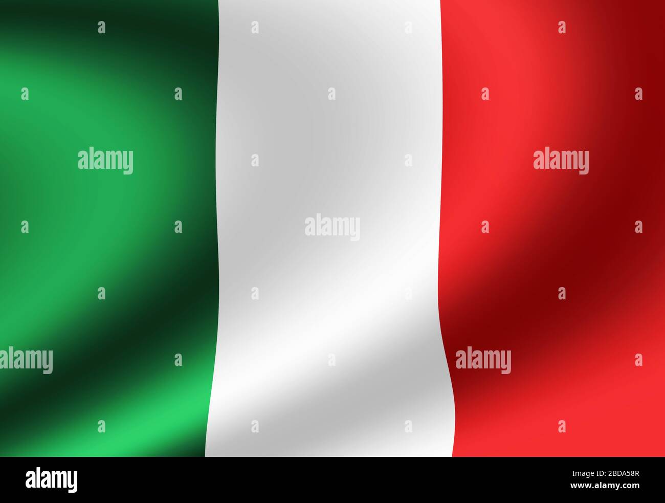 Abbildung der wehenden Nationalflagge (Italien) Stockfoto