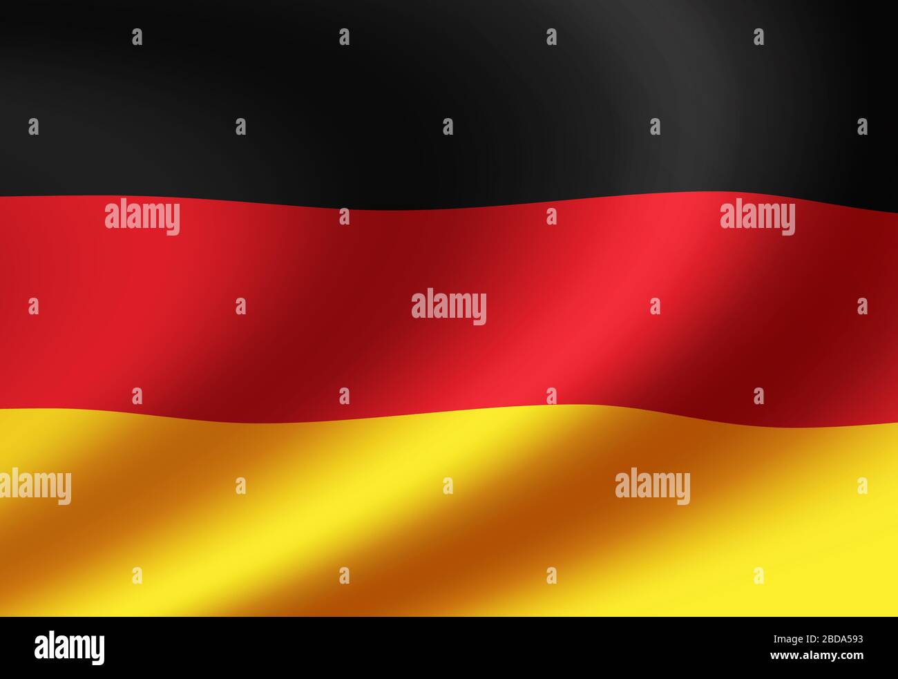 Abbildung der wehenden Nationalflagge (Deutschland) Stockfoto
