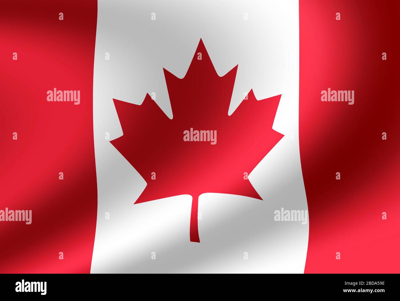 Abbildung der wehenden Nationalflagge (Kanada) Stockfoto
