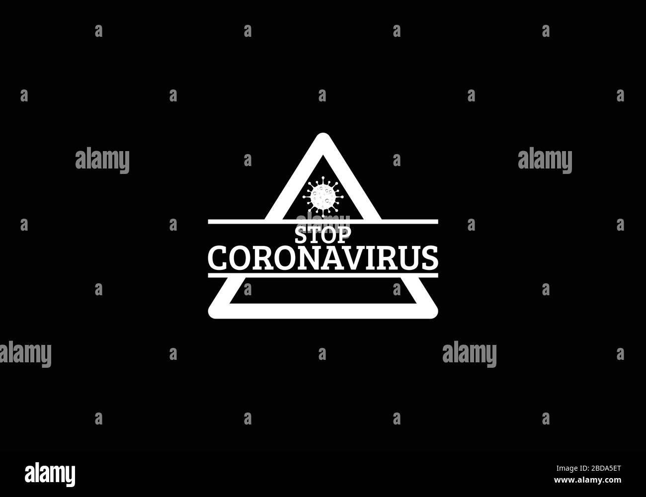 Corona-Virus (Covid-19). Symbol für den Kampf gegen Coronovirus. Stoppen Sie das Viruszeichen. Coronovirus-Infektionsemblem flache Vektorgrafiken. Stock Vektor