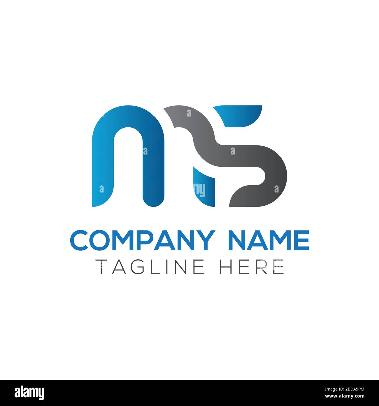 Erste MS schreiben Logo Design vector Template. Zusammenfassung Schreiben MS Logo Design Stock Vektor
