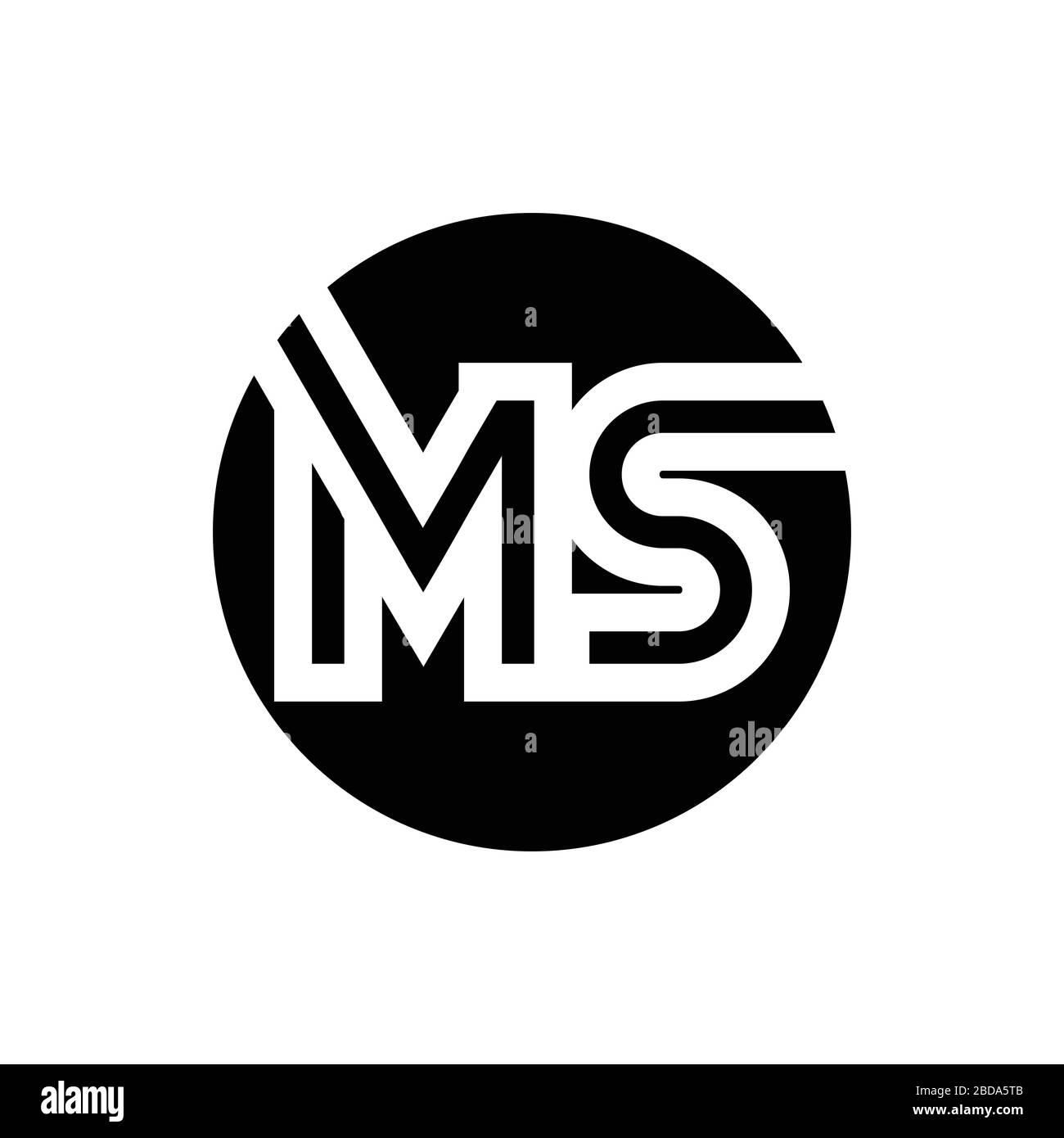 Erste MS schreiben Logo Design vector Template. Zusammenfassung Schreiben MS Logo Design Stock Vektor