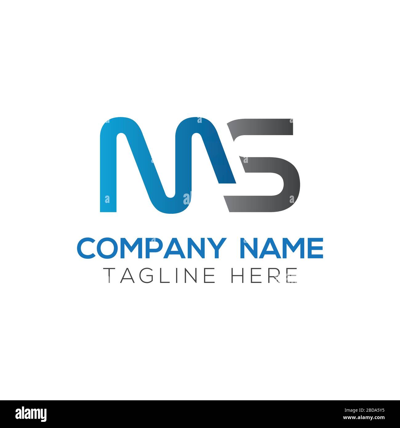 Erste MS schreiben Logo Design vector Template. Zusammenfassung Schreiben MS Logo Design Stock Vektor