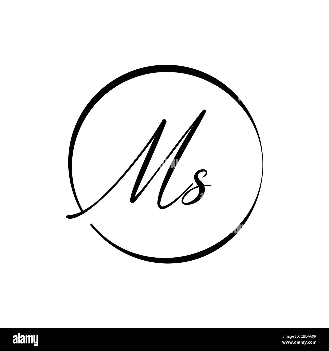 Erste MS schreiben Logo Design vector Template. Zusammenfassung Schreiben MS Logo Design Stock Vektor