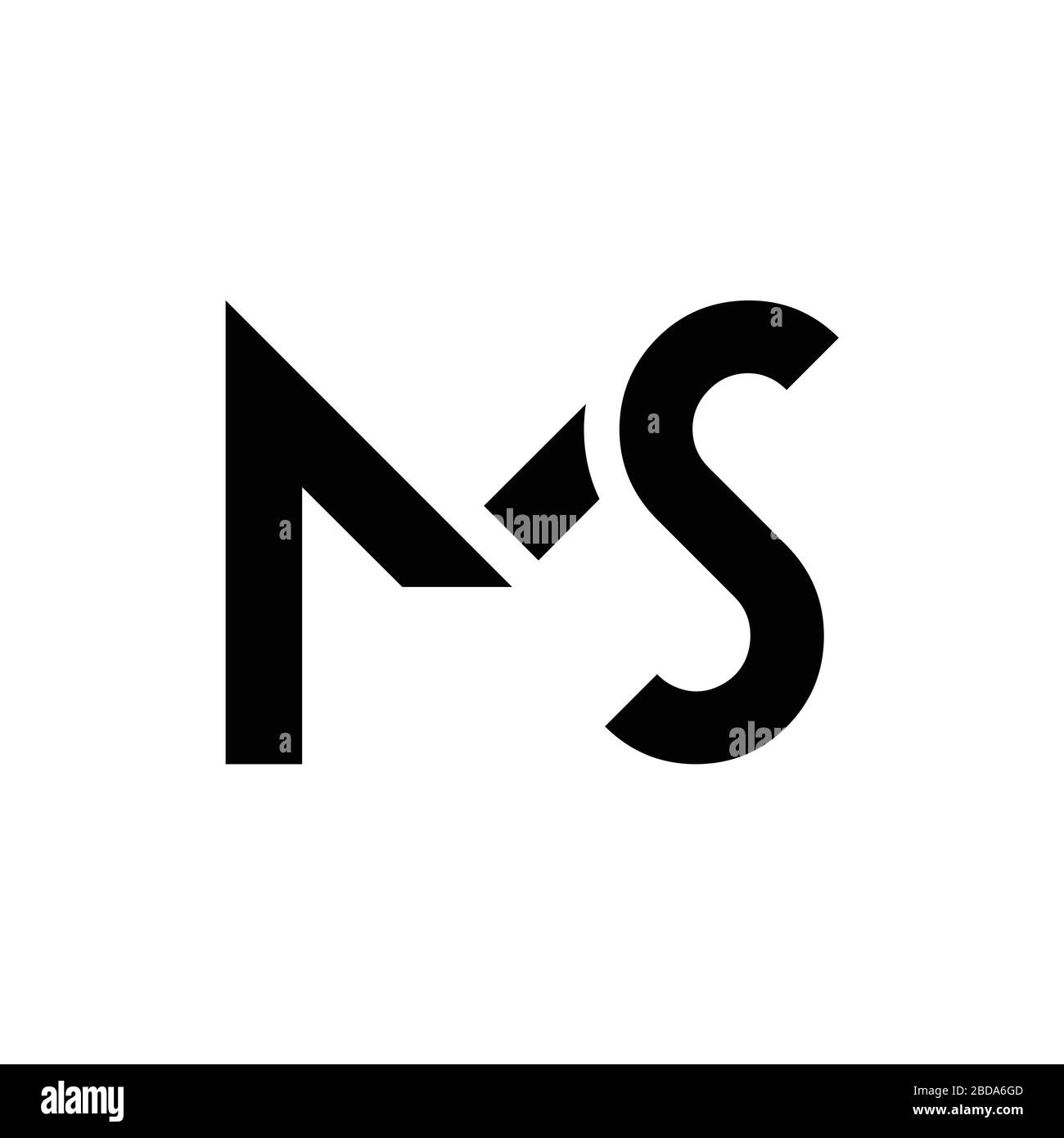 Erste MS schreiben Logo Design vector Template. Zusammenfassung Schreiben MS Logo Design Stock Vektor