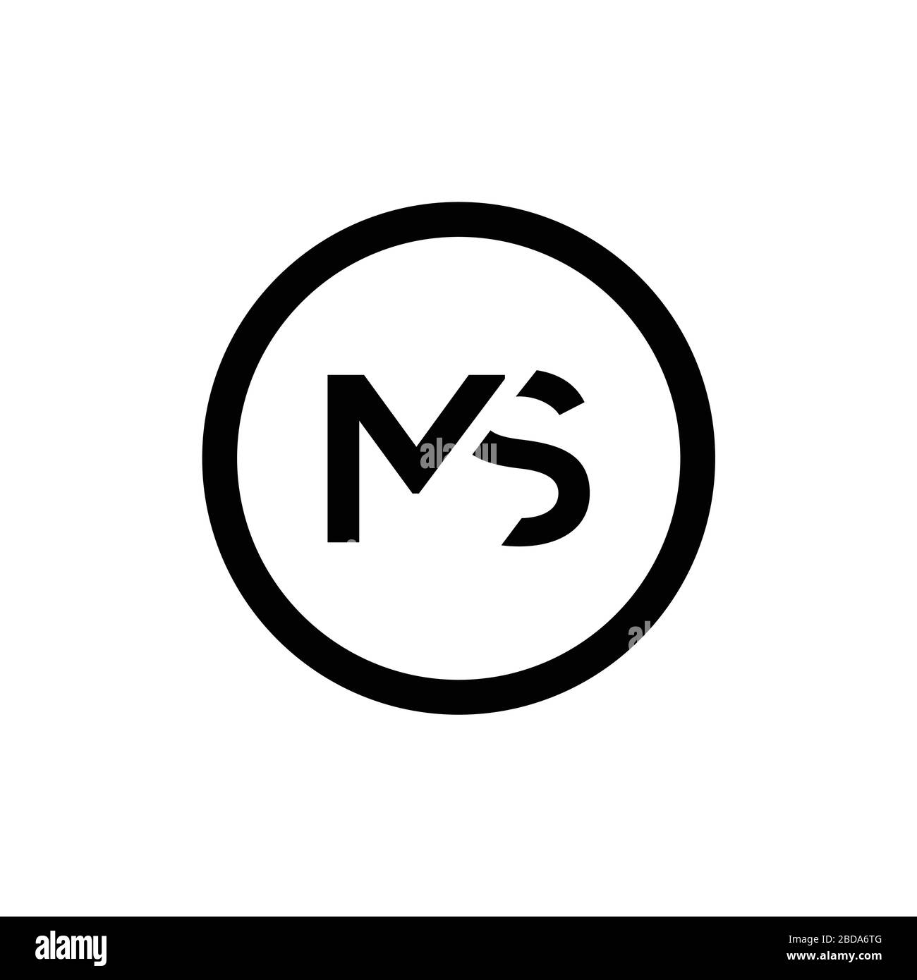 Erste MS schreiben Logo Design vector Template. Zusammenfassung Schreiben MS Logo Design Stock Vektor