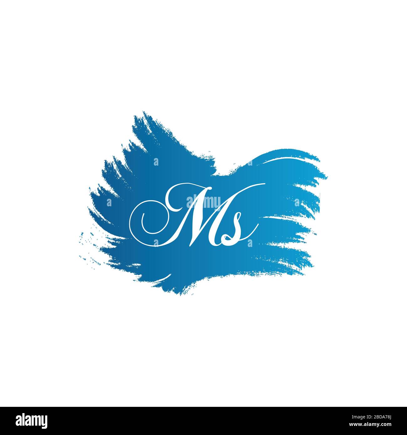 Erste MS schreiben Logo Design vector Template. Zusammenfassung Schreiben MS Logo Design Stock Vektor