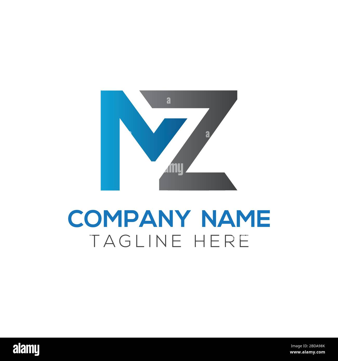 Erste MZ schreiben Logo Design vector Template. Abstrakte Buchstaben MZ Logo Design Stock Vektor