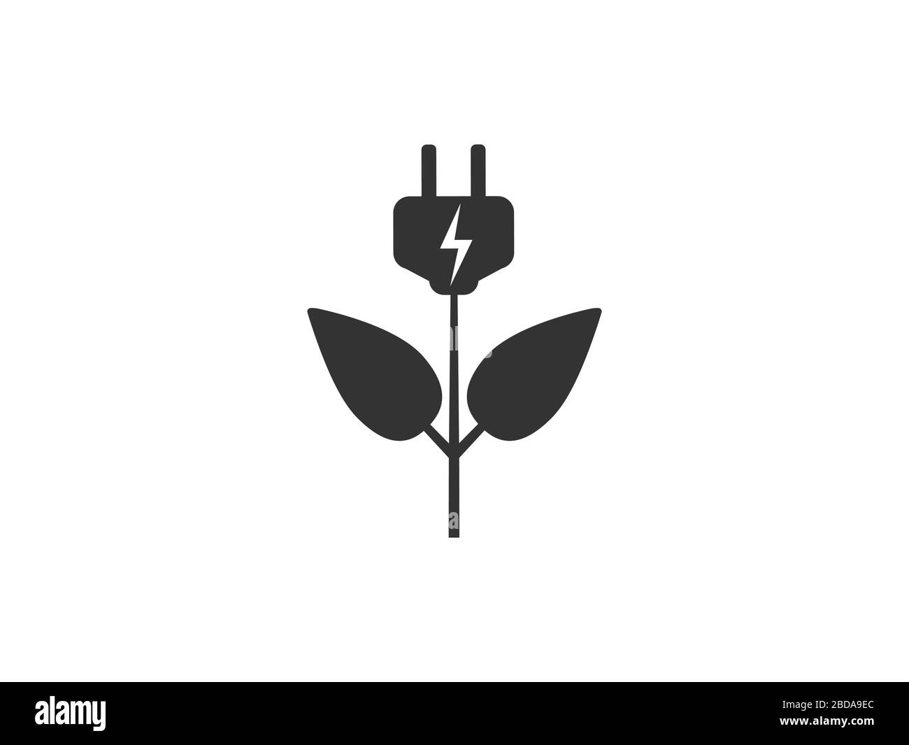 Symbol für Ökostrom. Vektorgrafiken, flaches Design. Stock Vektor