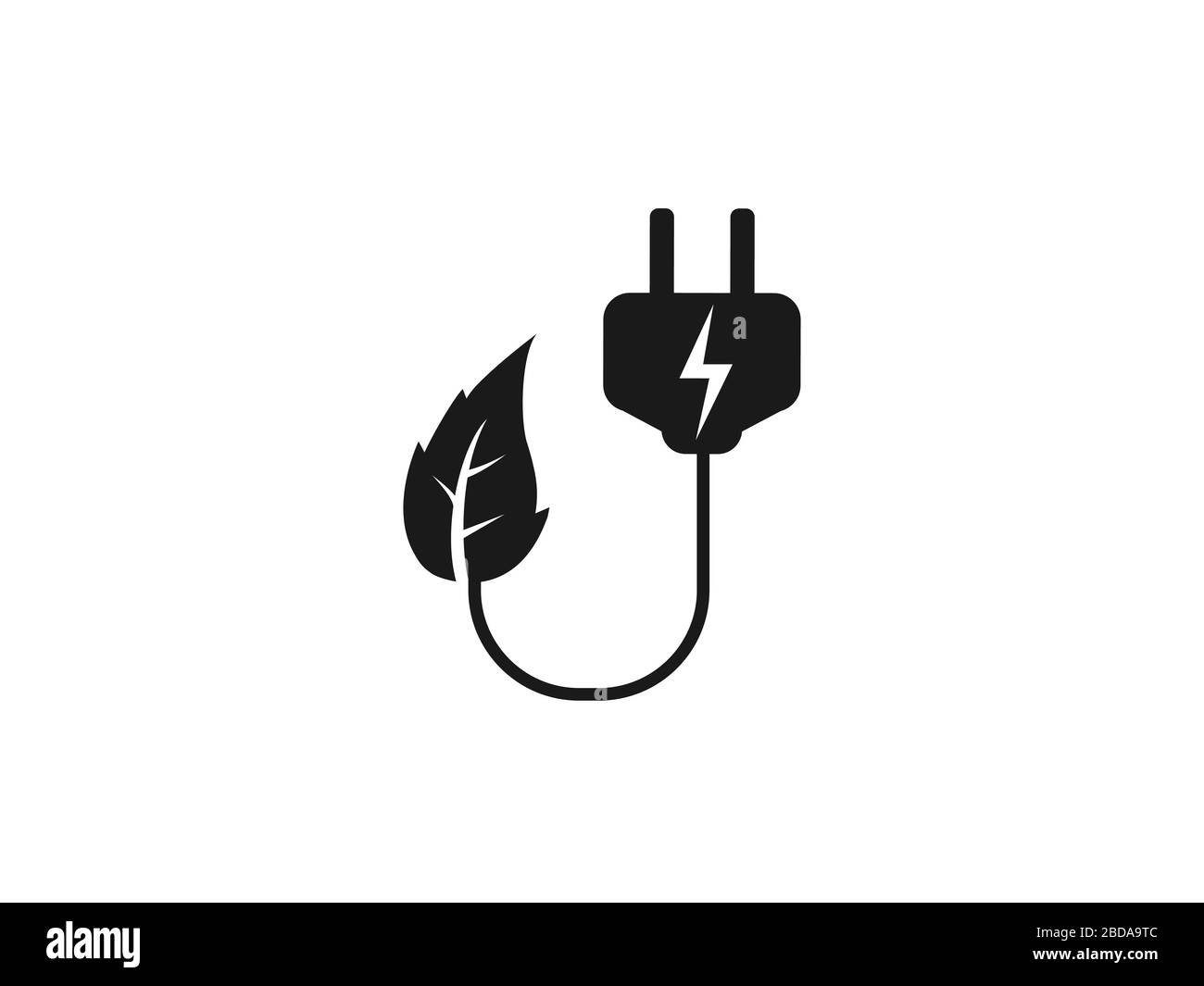 Symbol für Ökostrom. Vektorgrafiken, flaches Design. Stock Vektor