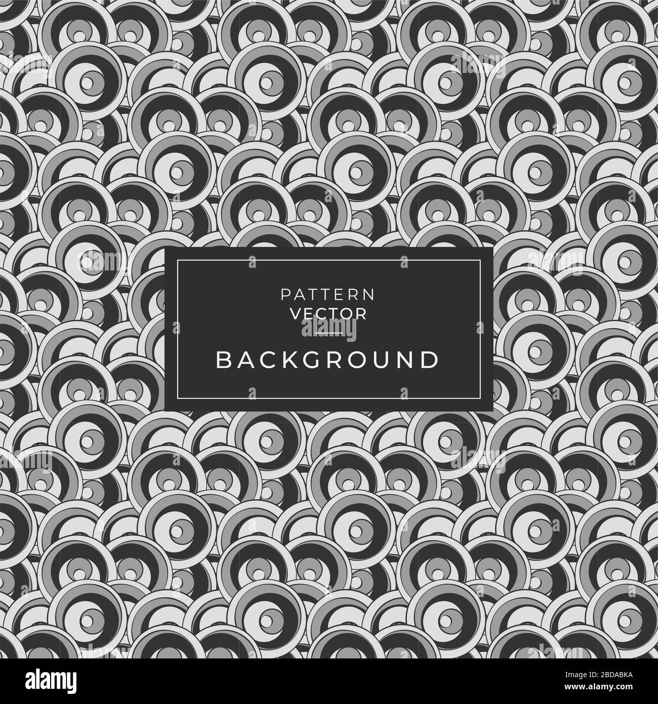 Nahtlose geometrische Muster mit runden Objekten schwarz und weiß Stockfoto