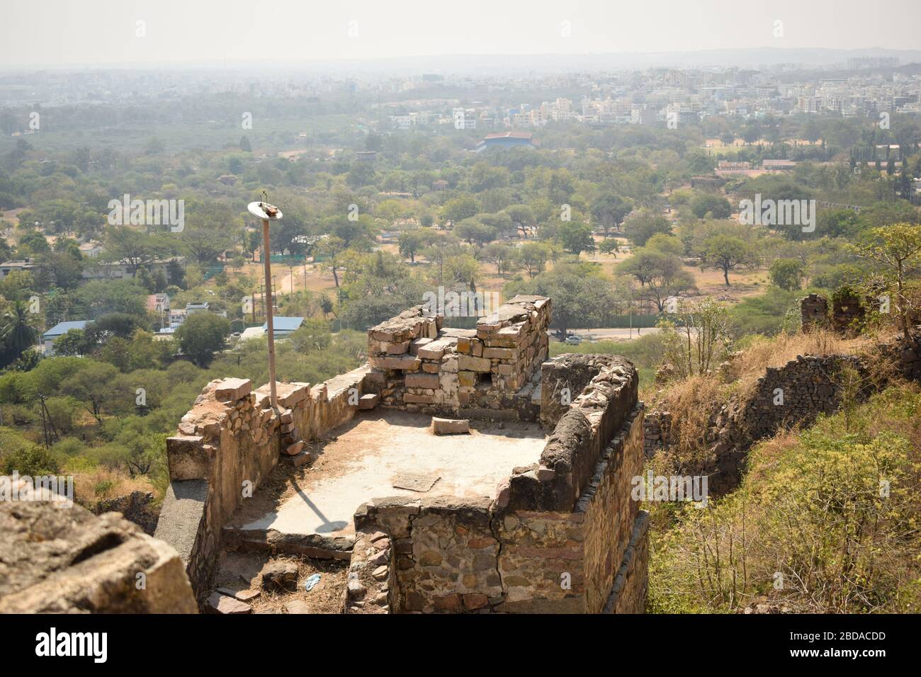 Old Historical Golconda Fort Ruined Walls in India Hintergrundfoto Stockfoto