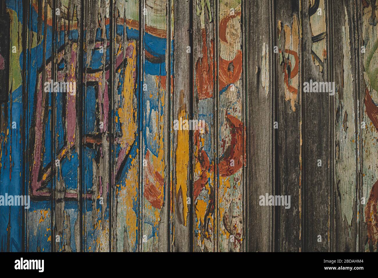 Köln, 21.07.20: A von Kindern bemalte Wand. Stockfoto