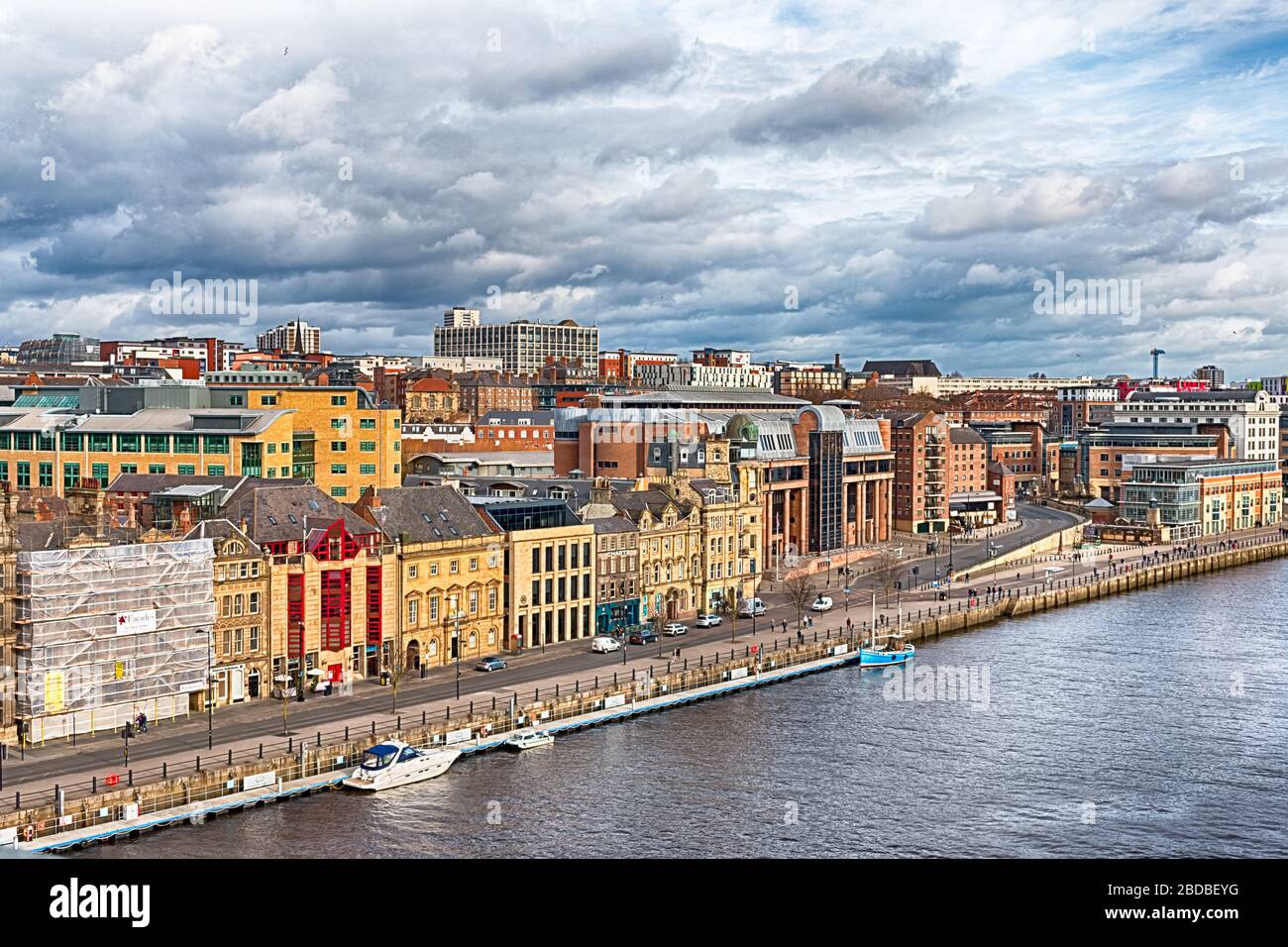 Das Stadtbild von Newcastle upon Tyne, der bevölkerungsreichsten Stadt im Nordosten Englands. HDR. Stockfoto